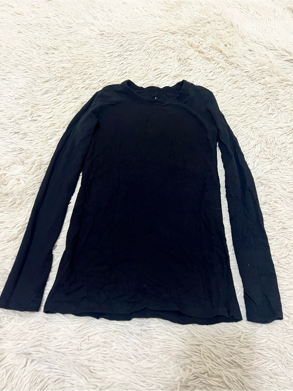 Cuddl Duds Black Long-Sleeve Crewneck Top